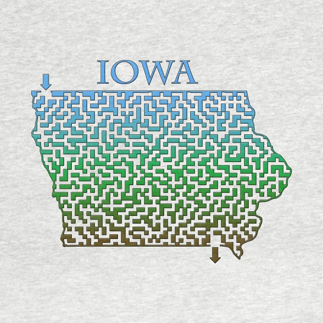 State of Iowa Colorful Maze by gorff